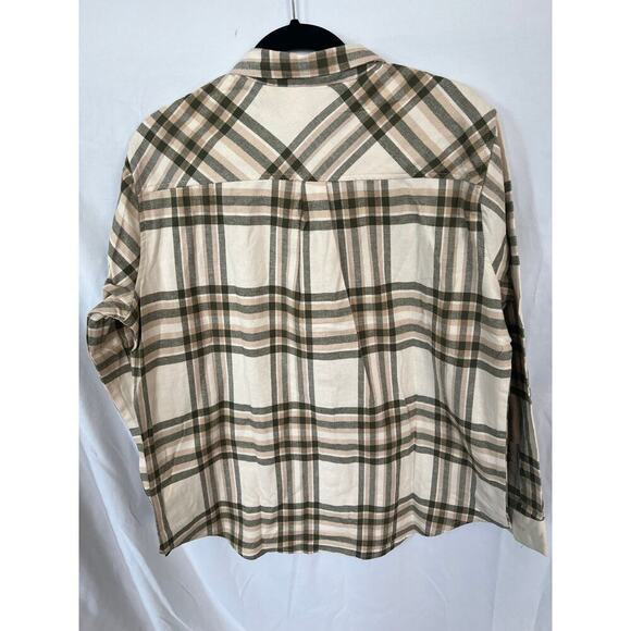 Weatherproof Vintage Women's Flannel, NWT, Large, Button Up, Cream/Green - Picture 7 of 9